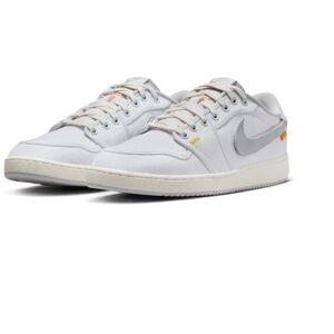 Nike AJKO 1 Low x UNION | White and Silver Low-Top Sneakers | Size 10.5